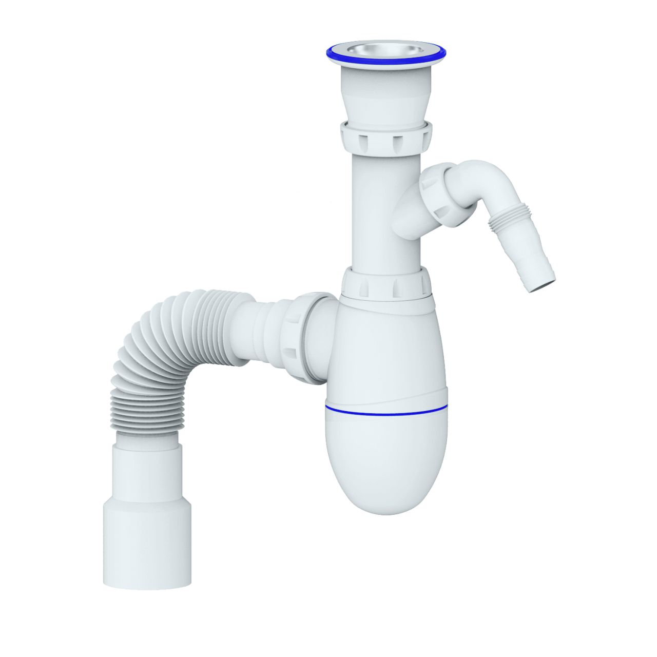 Unicorn Сифон для мойки отвод для стиральной машины B320V 1 1/2" (Ø 40), гибкое соединение Ø40х40/50