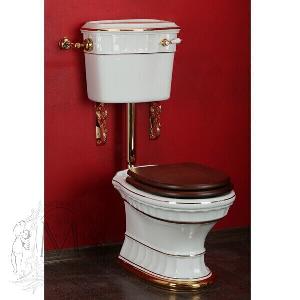 Migliore GIANETA Унитаз напольный с низким бачком с ручкой слива, Decor, сиденье белое