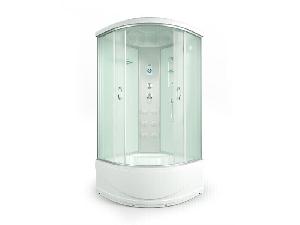 ERLIT ER 4509ТP-С3-RUS Душевая кабина 90*90*215 матовое стекло,задняя стенка-стекло белое,ВЫСОКИЙ ПОДДОН RUS