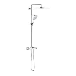 GROHE Душевая система Rainshower SmartActive 310 Mono Cube, квадратный, 1 режим струи, с термостатом, хром (26649000)