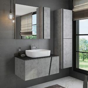 COMFORTY Эдинбург 40  Шкаф-колонна цвет: бетон светлый