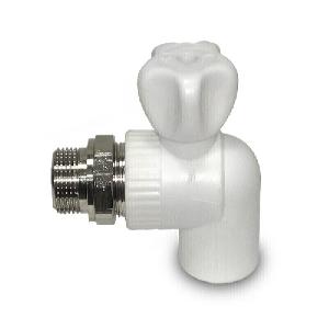 PRO AQUA Шаровой кран 25х3/4" для радиатора угловой, белый PA42110