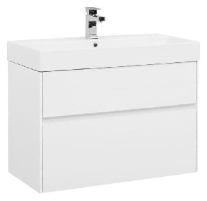 AQUANET Бруклин 85  Тумба с раковиной  белый (203960)  + Раковина Sanovit Slim Synergy 85 17085-KL 