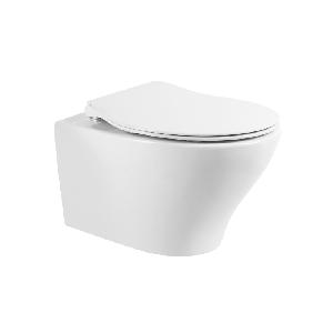 BelBagno ACQUA Унитаз подвесной безободковый BB340CHR + Сиденье дюропласт, soft close BB2020SC